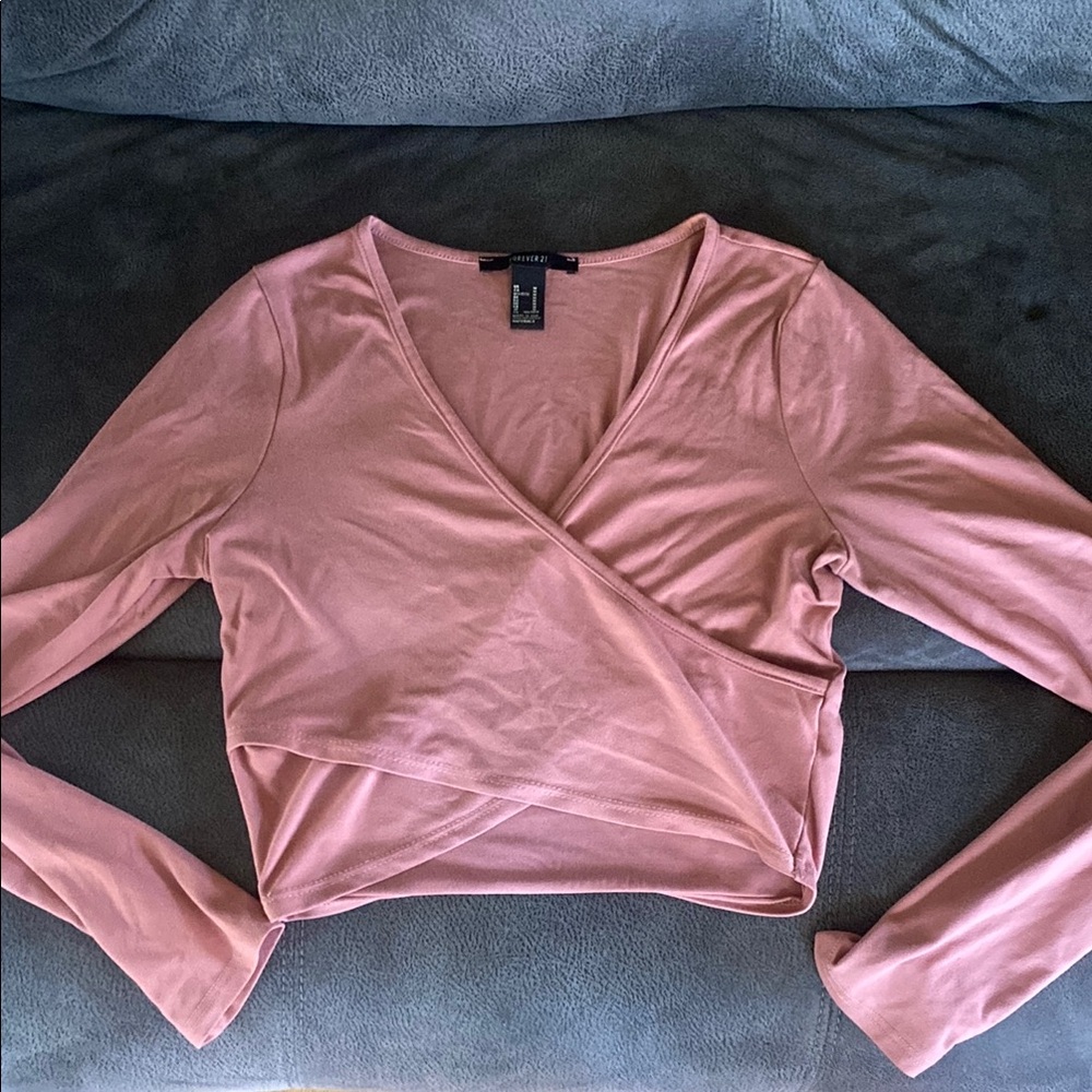 Pink Wrap Crop Top